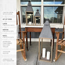 Myra Oversized Floor Lanterns, Set of 3 by Decor Steals