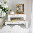 Antique Inspired Ornate White Wood Risers, Set of Two by Decor Steals