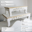 Antique Inspired Ornate White Wood Risers, Set of Two by Decor Steals