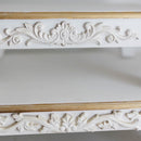 Antique Inspired Ornate White Wood Risers, Set of Two by Decor Steals