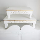 Antique Inspired Ornate White Wood Risers, Set of Two by Decor Steals