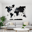 Wooden World Map Black by Enjoy The Wood