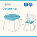 Kids Table and Chair Set with Mesh Storage - 3 Piece