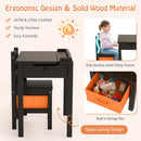Wood Activity Kids Table and Chair Set with Storage Space