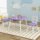 Wood Activity Kids Table and Chair Set with Center Mesh Storage-Purple by LJGDeals