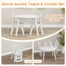 Wood Activity Kids Table and Chair Set with Center Mesh Storage-White by LJGDeals