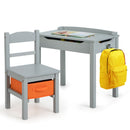 Wood Activity Kids Table and Chair Set with Storage Space