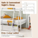 Twin Over Twin Bunk Bed Wood Bed Frame with 2 Storage Drawers and Ladder by LJGDeals