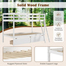Twin Over Twin Bunk Bed Wood Bed Frame with 2 Storage Drawers and Ladder by LJGDeals