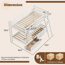Twin Over Twin Bunk Bed Wood Bed Frame with 2 Storage Drawers and Ladder by LJGDeals