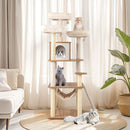 68 Inch Tall Cat Tree with 3 Padded Perches Condo and Sisal Scratching Posts-Natural by LJGDeals