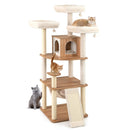 68 Inch Tall Cat Tree with 3 Padded Perches Condo and Sisal Scratching Posts-Natural by LJGDeals