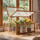 Wood Cold Frame Greenhouse Raised Flower Planter Protection with Transparent Openable Roof-Orange by LJGDeals