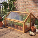 Wood Cold Frame Greenhouse Raised Flower Planter Protection with Transparent Openable Roof-Orange by LJGDeals