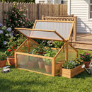 Wood Cold Frame Greenhouse Raised Flower Planter Protection with Transparent Openable Roof-Orange by LJGDeals