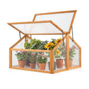 Wood Cold Frame Greenhouse Raised Flower Planter Protection with Transparent Openable Roof-Orange by LJGDeals