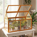Wood Cold Frame Greenhouse Raised Flower Planter Protection with Adjustable Roof-Orange by LJGDeals