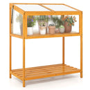 Wood Cold Frame Greenhouse with Transparent Openable Roof and Slatted Storage Shelf-Orange by LJGDeals