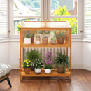 Wood Cold Frame Greenhouse with Transparent Openable Roof and Slatted Storage Shelf-Orange by LJGDeals