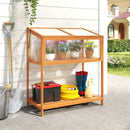 Wood Cold Frame Greenhouse with Transparent Openable Roof and Slatted Storage Shelf-Orange by LJGDeals