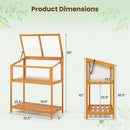 Wood Cold Frame Greenhouse with Transparent Openable Roof and Slatted Storage Shelf-Orange by LJGDeals