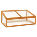 Wood Cold Frame Greenhouse Raised Planter Bed Protection with Transparent Flip-top Roof-Orange by LJGDeals