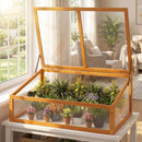 Wood Cold Frame Greenhouse Raised Planter Bed Protection with Transparent Flip-top Roof-Orange by LJGDeals