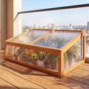 Wood Cold Frame Greenhouse Raised Planter Bed Protection with Transparent Flip-top Roof-Orange by LJGDeals