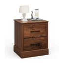 Wood Compact Floor Nightstand with Storage Drawers by LJGDeals