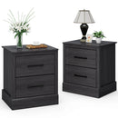 Wood Compact Floor Nightstand with Storage Drawers by LJGDeals
