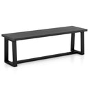 Wood Dining Bench with Metal Frame and Adjustable Footpads by LJGDeals