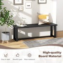 Wood Dining Bench with Metal Frame and Adjustable Footpads by LJGDeals