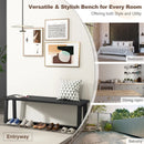Wood Dining Bench with Metal Frame and Adjustable Footpads by LJGDeals