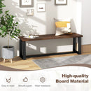 Wood Dining Bench with Metal Frame and Adjustable Footpads by LJGDeals