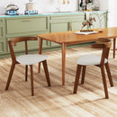 Wood Dining Chair Set of 2 with Padded Seat and Curved Back-Walnut by LJGDeals