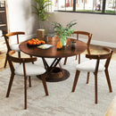 Wood Dining Chair Set of 2 with Padded Seat and Curved Back-Walnut by LJGDeals