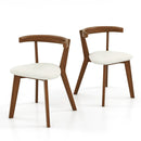 Wood Dining Chair Set of 2 with Padded Seat and Curved Back-Walnut by LJGDeals