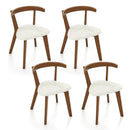 Wood Dining Chair Set of 2 with Padded Seat and Curved Back-Walnut by LJGDeals