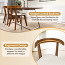 Wood Dining Chair Set of 2 with Padded Seat and Curved Back-Walnut by LJGDeals