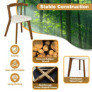 Wood Dining Chair Set of 2 with Padded Seat and Curved Back-Walnut by LJGDeals