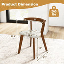 Wood Dining Chair Set of 2 with Padded Seat and Curved Back-Walnut by LJGDeals