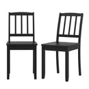 Wood Dining Chair Set of 2 with Rubber Wood Legs-White by DirectDeals