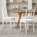Wood Dining Chair Set of 2 with Rubber Wood Legs and Curved Backrest by LJGDeals