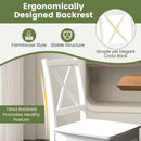 Wood Dining Chair Set of 2 with Rubber Wood Legs and Curved Backrest by LJGDeals