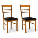 Wood Dining Chairs Set of 2 with Rubber Wood Frame by LJGDeals