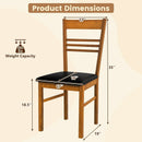 Wood Dining Chairs Set of 2 with Rubber Wood Frame by LJGDeals