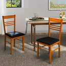 Wood Dining Chairs Set of 4 with Rubber Wood Frame