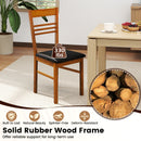 Wood Dining Chairs Set of 4 with Rubber Wood Frame