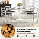 Set of 2 Rubber Wood Dining Chairs with Upholstered Seat-White by LJGDeals