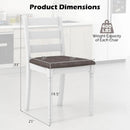 Set of 2 Rubber Wood Dining Chairs with Upholstered Seat-White by LJGDeals